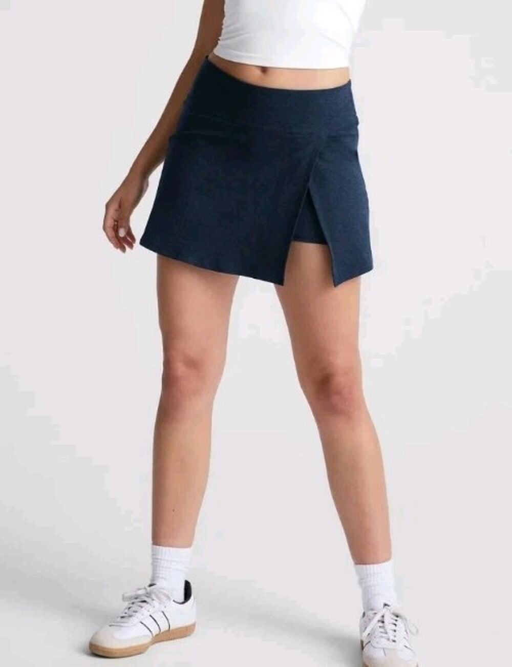 NEW Beyond Yoga Spacedye Points Crossover Skirt Skort XL Navy Blue Pull On